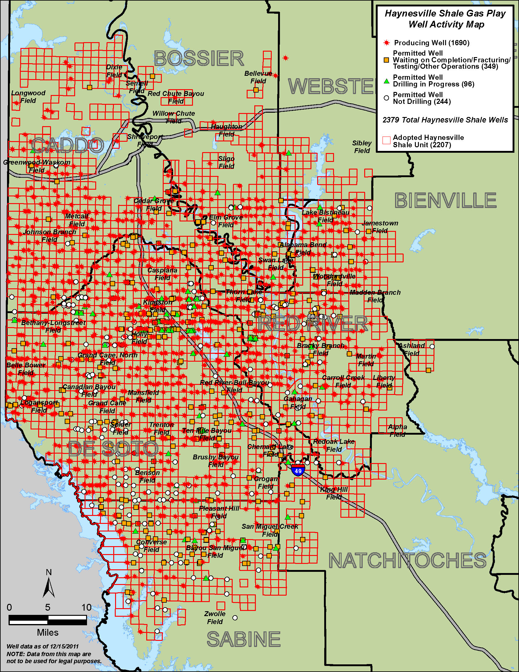 Haynesville Shale Gas Play Well Activity Map (PDF)
