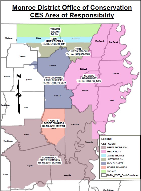 Monroe District CES Area of Responsibility Map