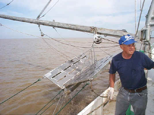 Picture of the aluminum doors common to most shrimper boats