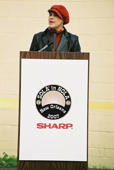 City Councilwoman Cynthia Willard-Lewis at SOLA in NOLA podium
